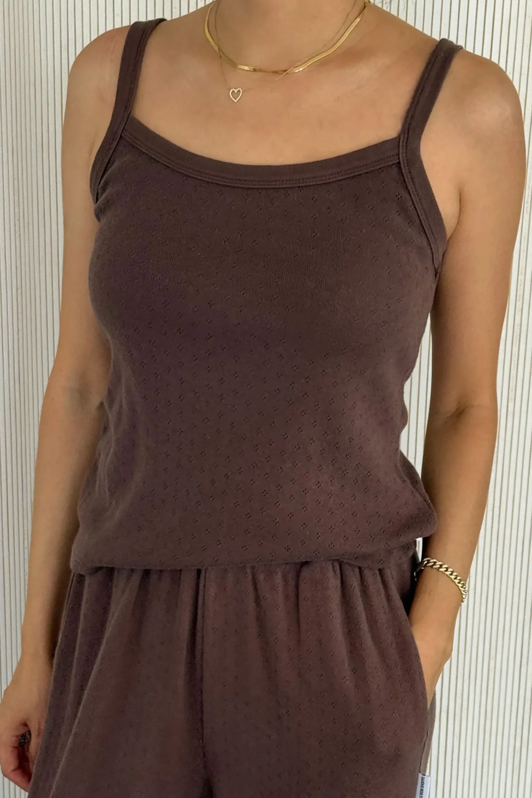 Pointelle Eve Cami (Chocolate)