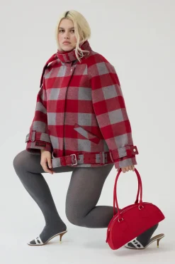 Polly Wool Bomber Jacket (Red)