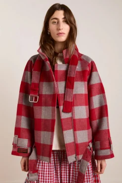 Polly Wool Bomber Jacket (Red)