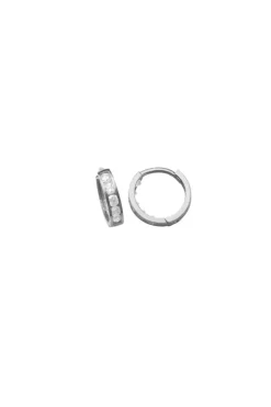 Silver CZ Channel Huggie (Various)