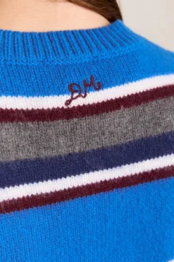 Sofie Merino Wool Vest (Blue Stripe)