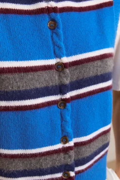 Sofie Merino Wool Vest (Blue Stripe)