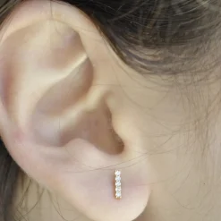 Solid Gold CZ Bar Stud (Various)