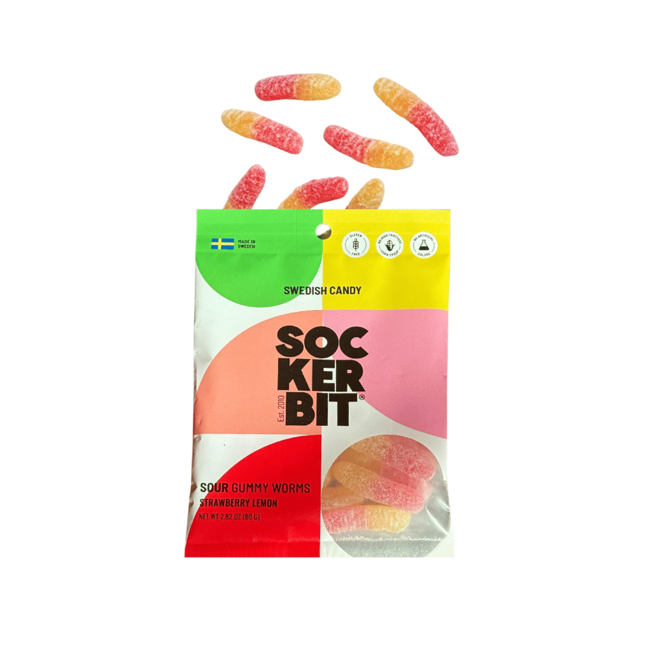 Sour Gummy Worms Swedish Candy Bag