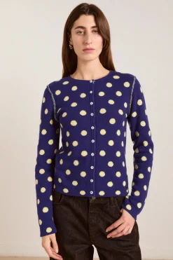Tabitha Merino Reversible Cardigan (Navy/Butter)