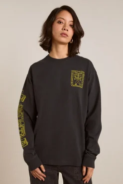 The Reader Long Sleeve Tee (Charcoal)