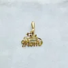 Vintage Solid Gold Charm (Small #1 Mom)