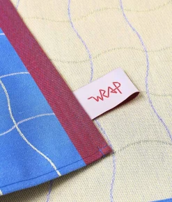 Wave Grid Woven Cotton Tea Towel (Blue)