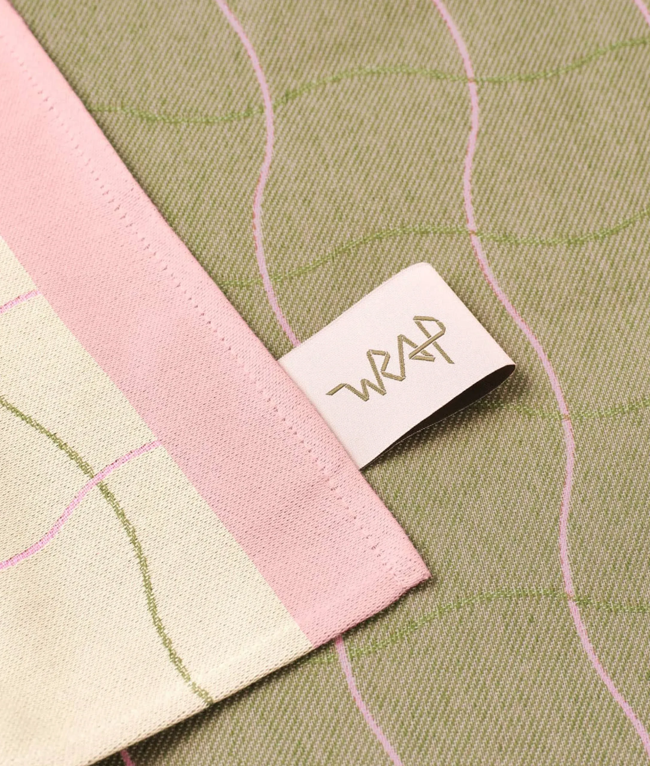 Wave Grid Woven Cotton Tea Towel (Natural)