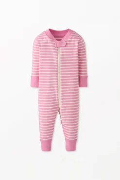 2-Way Striped Zip Sleeper (Pink)